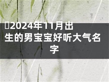 ​2024年11月出生的男宝宝好听大气名字