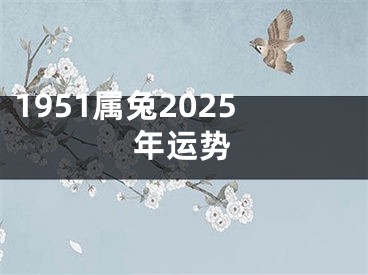 1951属兔2025年运势