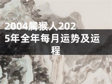 2004属猴人2025年全年每月运势及运程