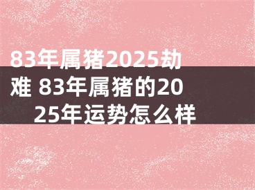 83年属猪2025劫难 83年属猪的2025年运势怎么样