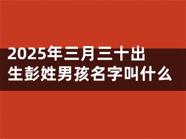 2025年三月三十出生彭姓男孩名字叫什么