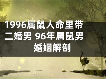 1996属鼠人命里带二婚男 96年属鼠男婚姻解剖