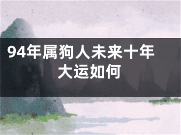 94年属狗人未来十年大运如何