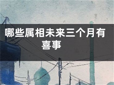哪些属相未来三个月有喜事 