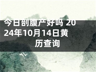 今日剖腹产好吗 2024年10月14日黄历查询