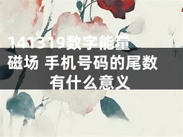 141319数字能量磁场 手机号码的尾数有什么意义