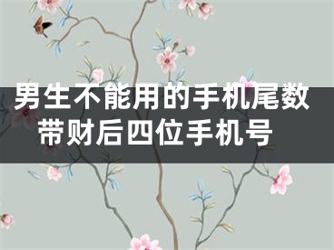 男生不能用的手机尾数 带财后四位手机号