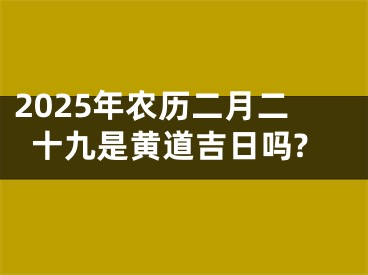 2025年农历二月二十九是黄道吉日吗?