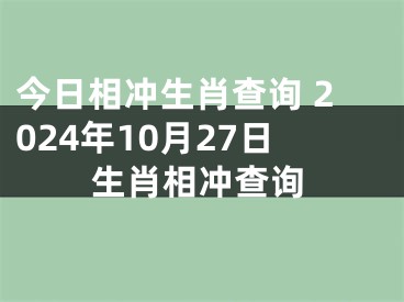今日相冲生肖查询 2024年10月27日生肖相冲查询