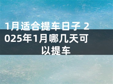 1月适合提车日子 2025年1月哪几天可以提车