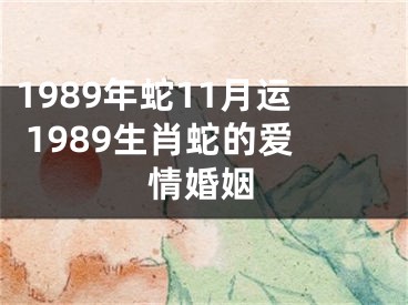 1989年蛇11月运 1989生肖蛇的爱情婚姻