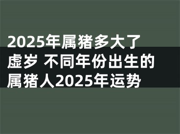 2025年属猪多大了虚岁 不同年份出生的属猪人2025年运势