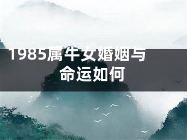 1985属牛女婚姻与命运如何