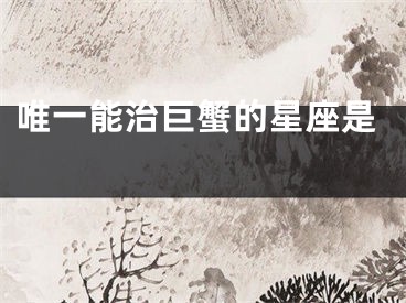 唯一能治巨蟹的星座是 