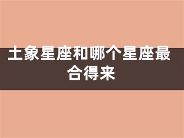 土象星座和哪个星座最合得来