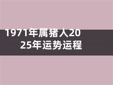 1971年属猪人2025年运势运程