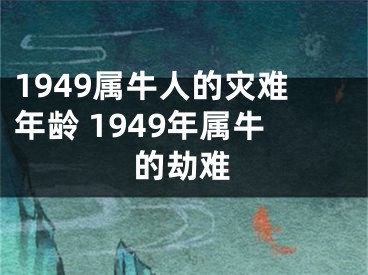 1949属牛人的灾难年龄 1949年属牛的劫难