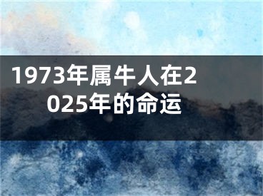 1973年属牛人在2025年的命运