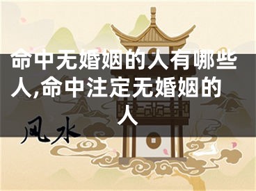命中无婚姻的人有哪些人,命中注定无婚姻的人