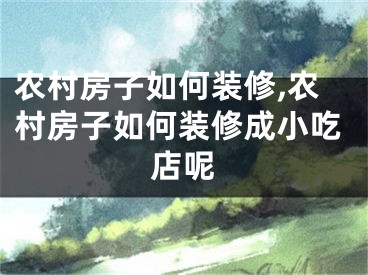 农村房子如何装修,农村房子如何装修成小吃店呢