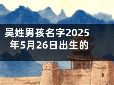 吴姓男孩名字2025年5月26日出生的