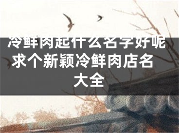 冷鲜肉起什么名字好呢 求个新颖冷鲜肉店名大全