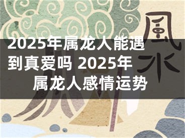 2025年属龙人能遇到真爱吗 2025年属龙人感情运势