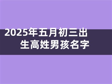 2025年五月初三出生高姓男孩名字