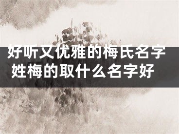 好听又优雅的梅氏名字 姓梅的取什么名字好