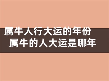 属牛人行大运的年份 属牛的人大运是哪年