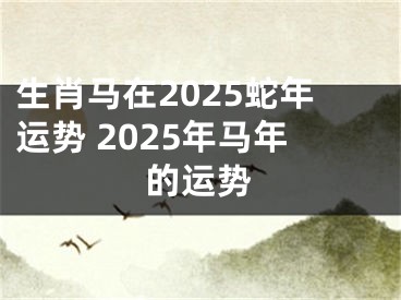 生肖马在2025蛇年运势 2025年马年的运势