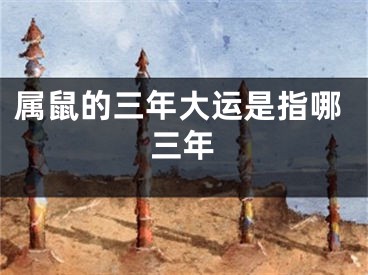 属鼠的三年大运是指哪三年