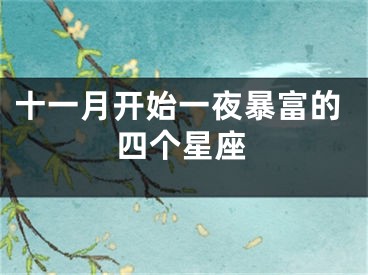 十一月开始一夜暴富的四个星座