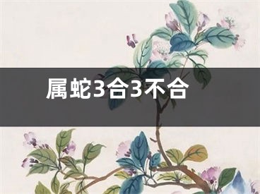 属蛇3合3不合