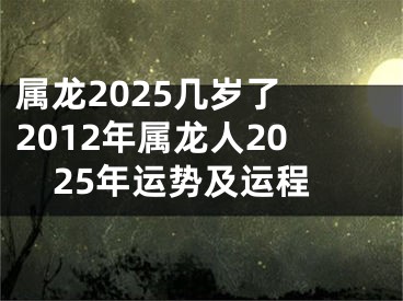 属龙2025几岁了 2012年属龙人2025年运势及运程