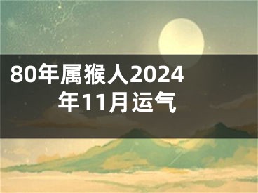 80年属猴人2024年11月运气