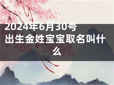 2024年6月30号出生金姓宝宝取名叫什么