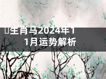 ​生肖马2024年11月运势解析