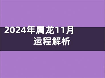 2024年属龙11月运程解析