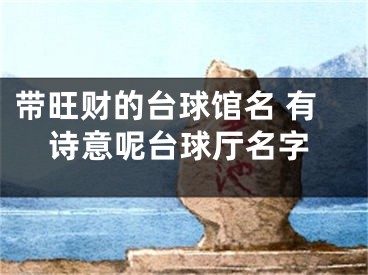 带旺财的台球馆名 有诗意呢台球厅名字