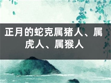 正月的蛇克属猪人、属虎人、属猴人
