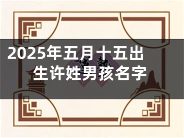 2025年五月十五出生许姓男孩名字