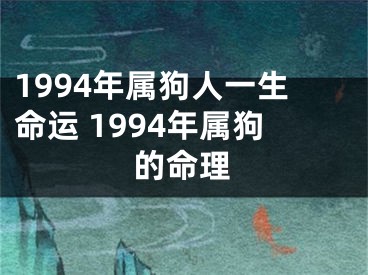 1994年属狗人一生命运 1994年属狗的命理