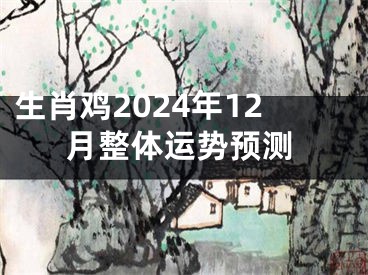 生肖鸡2024年12月整体运势预测
