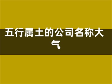 五行属土的公司名称大气