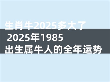 生肖牛2025多大了 2025年1985出生属牛人的全年运势