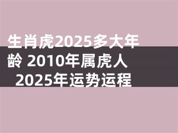 生肖虎2025多大年龄 2010年属虎人2025年运势运程