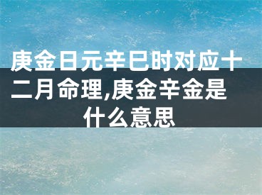 庚金日元辛巳时对应十二月命理,庚金辛金是什么意思