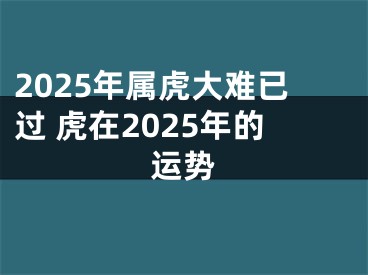 2025年属虎大难已过 虎在2025年的运势