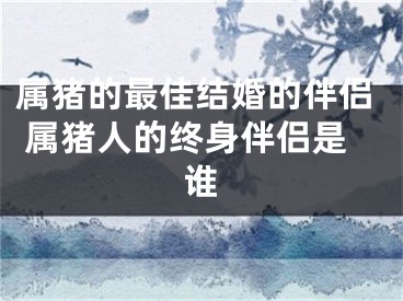 属猪的最佳结婚的伴侣 属猪人的终身伴侣是谁